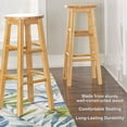 thumbnail image 4 of PJ Wood Classic Round-Seat 29 Inch Kitchen Bar Stools, Natural, Set of 2, 4 of 8