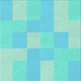 thumbnail image 1 of Ahgly Company Tapis d'Intérieur Lavable à la Machine, Carré, Transitionnel, Vert Turquoise, Tapis de Zone, 6 Pieds Carré, 1 of 7