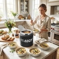 thumbnail image 2 of 11.6 QT Electric Soup Warmer Commercial,Commercial Electric 304 Stainless Steel Buffet Heater with Hinged Lid & Removable Pot,Buffet Food Heating Equipment for Restaurant, Catering & Parties, 2 of 7