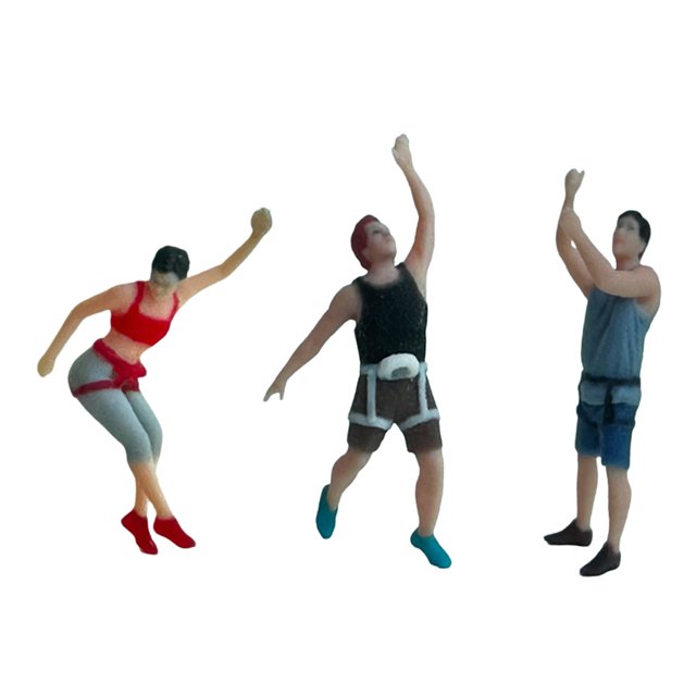 Xuanheng 3Pcs Ini Rock Climbing Figures Climbers Human Figure Model Painted for Micro Landscape Crafts Layout Train Railway Decoration 1 87 Scale