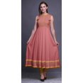 thumbnail image 2 of Bimba Kurtis Indiennes en Damas Pêche Foncée pour Femmes, Anarkali Prête à Porter Unie, Robe Imprimée Kurti Indienne Grande, 2 of 6