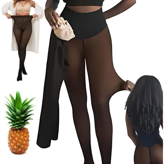 New Compression Band & One Seam Option The Original Magic Fleece Lined Leggings, Winter Fake Translucent Warm Tights