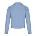 thumbnail image 4 of IROINID Veste en Denim pour Femme à Manches Longues, Couleur Unie, Col à Revers, Manteau, Poches Confortables, Veste en Denim, Manteau, 4 of 7
