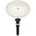 thumbnail image 1 of 19.75-in. W Oval Bathroom Undermount Sink Set In Biscuit - Black Hardware - Overflow Drain Incl. AI-24768, 1 of 6