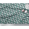 thumbnail image 2 of Soimoi Moss Georgette Fabric Square & Floral Block Printed Craft Fabric by The Yard 42 Inch Wide, 2 of 2