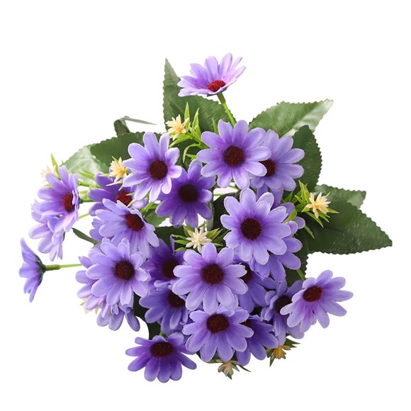 X-970 Purple Artificial Daisy Flowers 2 Pack Fake Silk Flowers For Wedding Home Decor Centerpiece Vase Filler Party Decorations 12 Inches Tall Realistic Looking Floral Arrangement