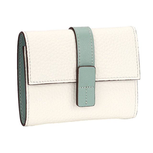 serony Leather Women Purse Rectangular Replacement Trifold Solid Color Stylish Card Holder Wallet Notecase Birthday Gift White