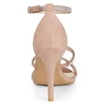 thumbnail image 4 of BLISSFUL STEP Women's Shoes Rhinestone Stiletto Heel Ankle Strap Sandals Dust Pink 5, 4 of 8