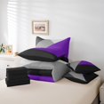 thumbnail image 5 of YST Women Patchwork Geometric Bed In A Bag Purple Black Gray Grey 7 Piece Comforter Set With Sheets Full,Geometry Triangle Bedding Set Modern Simple Abstract Bed Set, 5 of 5