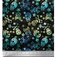 thumbnail image 1 of Soimoi Rayon Fabric Star,Crossbones & Skull Halloween Print Fabric by Yard 56 Inch Wide, 1 of 3
