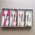 thumbnail image 3 of Zhuge 24pcs Disposable Cutlery Set -Biodegradable Picnic Outdoor Birch Cutlery Spoon Box-Orange, 3 of 4