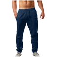 thumbnail image 1 of 2025 Pantalons Décontractés pour Hommes Pantalons Chino Cargo Gym Pantalons Hommes Pantalons Coton Lin Extensible Taille Pantalons Décontractés devant Plat Simple L Pantalons Été Évacuant l'Humidité, 1 of 9