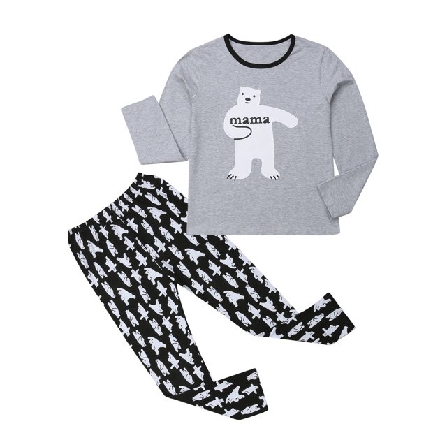 Pyjamas de Nuit en Coton Assortis pour Femmes Adultes et Enfants