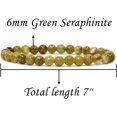 thumbnail image 2 of Angelstones Bracelet Extensible Unisexe en Perles Rondes de 6 mm en Séraphinite Vert Naturel, 2 of 3