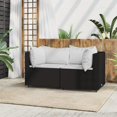 thumbnail image 1 of vidaXL Canapés d'Angle de Jardin avec Coussins 2 Pcs Rotin Poly Noir, 1 of 5