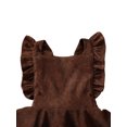thumbnail image 4 of Kmbangi Girls Solid Color Suspender Skirt Sleeveless Square Collar Large Hem High Waist Dress with Ruffles, 4 of 9
