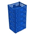thumbnail image 1 of BeesClover Heavy Duty Storage Crate with Reinforced Walls, Foldable Plastic Storage Crate Stackable Design, Multi-Purpose Milk Crate for Garage, Kitchen, Office, 1 of 8