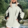 thumbnail image 2 of ManxiVoo Detachable Hood Women's Rain Jacket Multi-Purpose Hiking Windcoat With Adjustable Cuffs For Commuting L Size Beige, 2 of 3