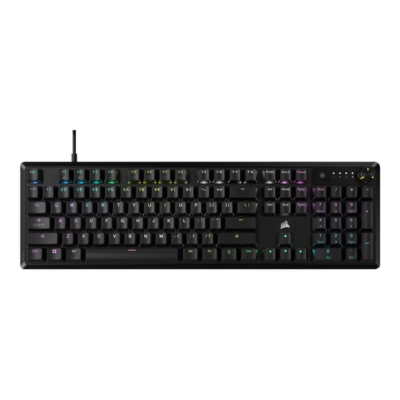 CORSAIR K70 CORE RGB - Keyboard - mechanical, gaming - 100% - full size - backlit - USB - QWERTY - US - key switch: CORSAIR MLX Red - black