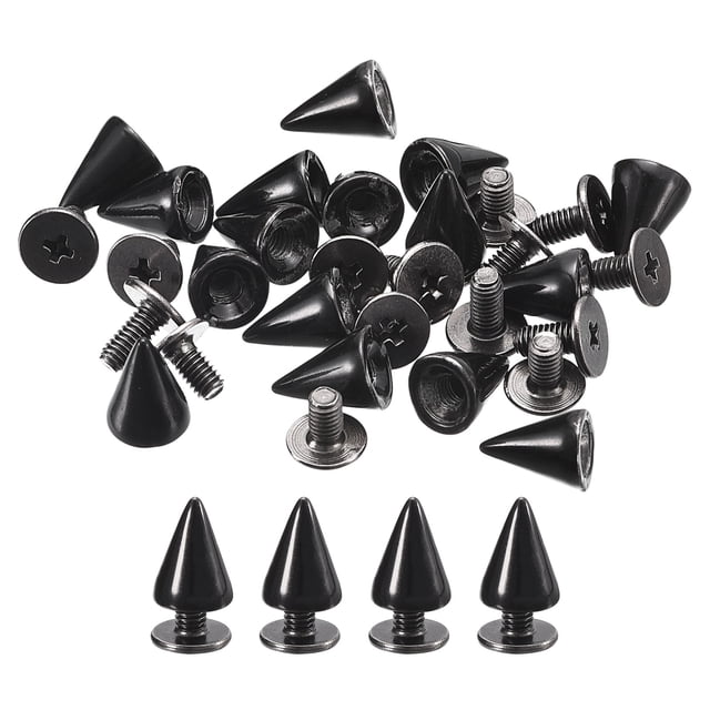 Unique Bargains 50 Ensembles de Clous Conique 7x10mm Clous et Rivets à Vis Noir
