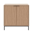 thumbnail image 4 of Nexera Slim 2-Door Storage Accent Cabinet, Light Walnut, 4 of 5