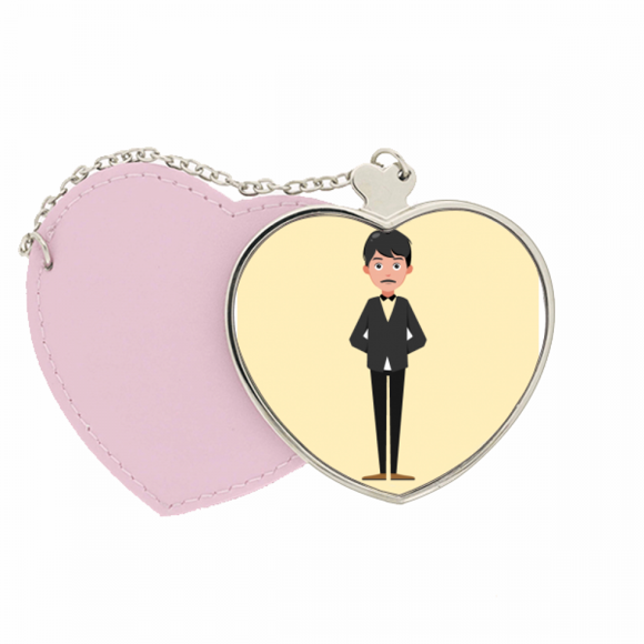 Femme de Ménage Directeur Serveur Servir Profession Miroir Voyage Sac à Main Maquillage Coeur Rose