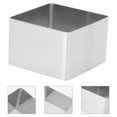 thumbnail image 3 of Miangastore Square Mousse Mold Stainless Steel Cake Ring Mousse Cutter Cake Mold Dessert Ring Pastry Mould Baking Tool (Silver 4 Inch), 3 of 8