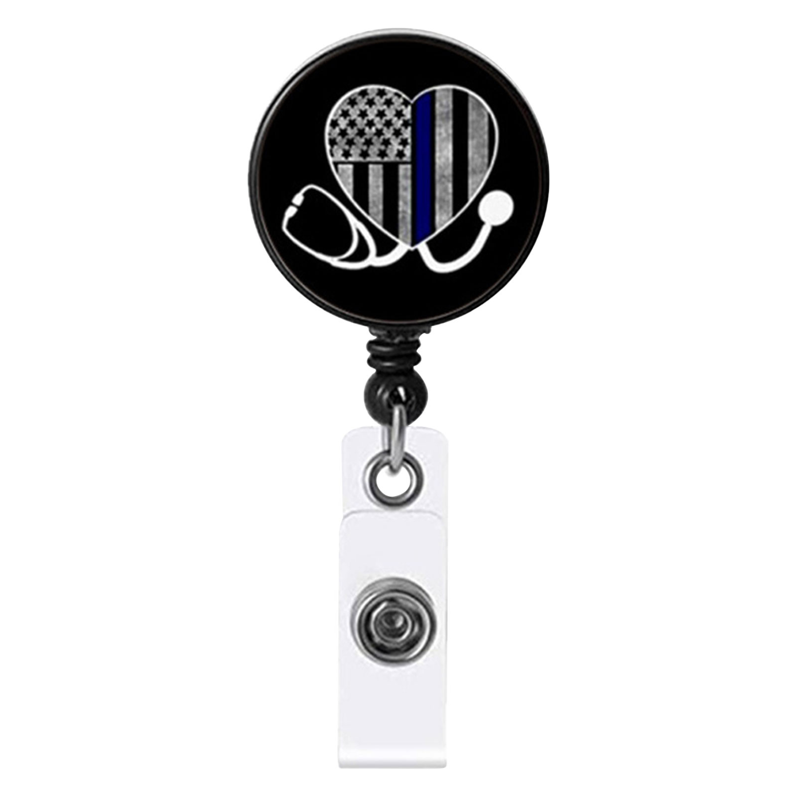 Nurse Badge Buckle Love Stethoscope Easy-To-Pull Buckle Retractable Badge Easy-To-Pull Certificate Buckle