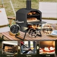 thumbnail image 4 of Topbuy Outdoor Pizza Oven for Cooking 2 Pizzas Wood Fire Pizza Stone w/ Pizza Peel Pizza Stone Waterproof Cover Fold-up Legs, 4 of 9