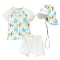 thumbnail image 1 of Sunnyoo Boy's Swimsuit Short Sleeve Zip-Up Rash Guard Bathing Suit, 3-Piece, 1 of 2
