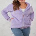 thumbnail image 4 of Womens Full Zip Up Sherpa Hoodie Fuzzy Fleece Jacket Oversized Fluffy Coat with Pockets, 4 of 9