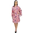 thumbnail image 3 of Bimba Kimono de Nuit pour Femme à Imprimé Floral avec Ceinture - 12, 3 of 6