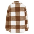 thumbnail image 4 of Timegard Womens Jacket Plus Size Plaid Stand Collar Button down Fleece Hooded Jacket Winter Fuzzy Warm Coat, 4 of 4