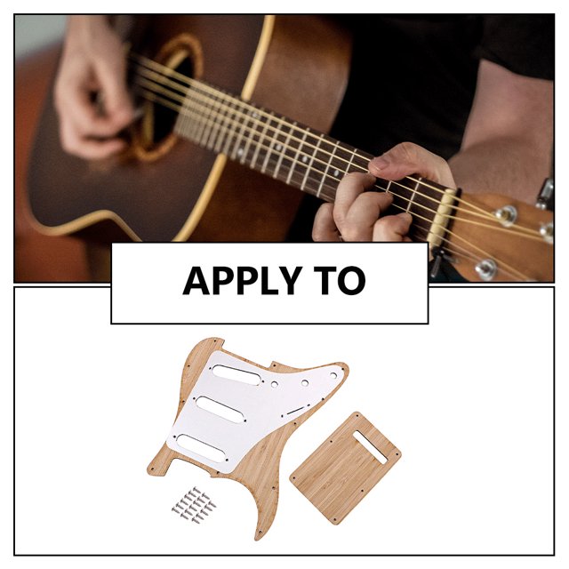 Bamboo Pickguard Lightweight Back Plate Retro Fashion Reusable Knobs Pickup Covers Pickguard Screws Instrument Accessories FD ST Style Guitar