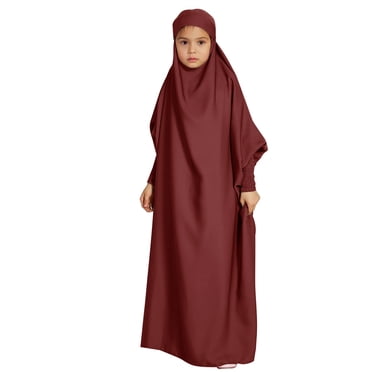 Kcodviy Fille Musulmane Poses Fracks Unis pour Filles Robe de Couleur Robe Nationale Robe Fantaisie pour Tout-Petit Jupe Vêtements pour Enfants Arabes