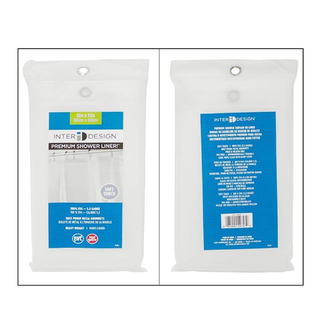 Interdesign 4908620 72 x 72 in. Clear Shower Curtain Liner