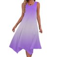 thumbnail image 2 of UPPADA Robe Débardeur Maxi pour Femme à Ourlet en Pointe, Été, Coupe Ample, Sans Manches, Col Ras du Cou, Robe d'Été Décontractée à Volants, Ligne A, Style Bohème, Codes Promo, Violet, TG, 2 of 7