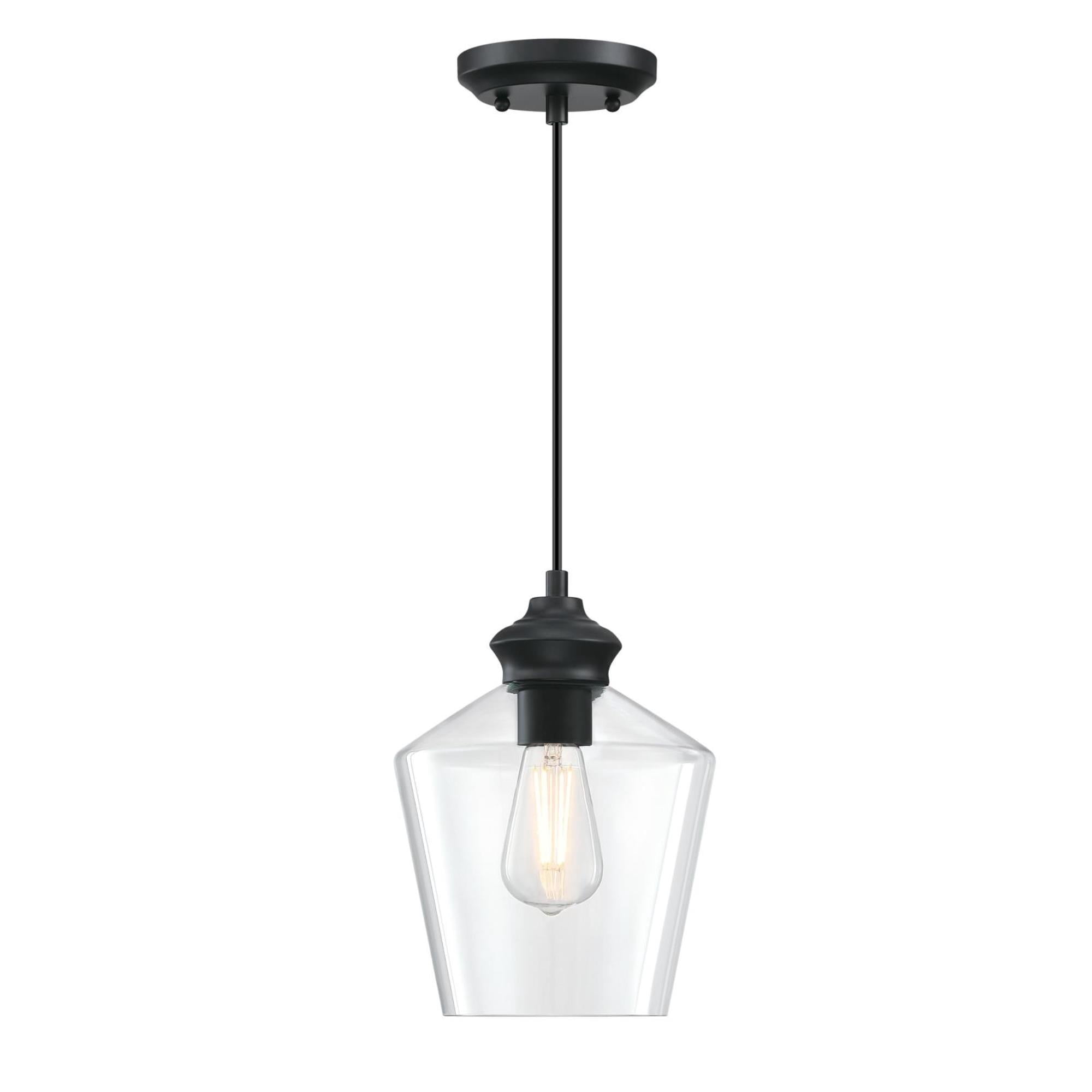Westinghouse Lighting Ramsey 1-Light Indoor Pendant - Matte black finish with clear glass