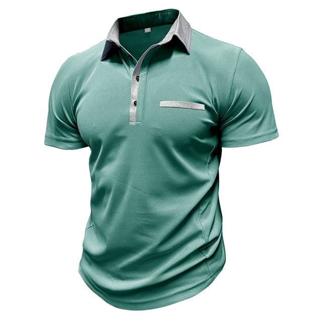 Pntutb T-Shirts pour Hommes Liquidation Hommes Décontracté Chic Manches Courtes Col Rabattu Chemise à Boutons Blouse