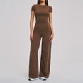 thumbnail image 1 of PISONIC Ensembles d'Entraînement Deux Pièces pour Femmes Coupe Ajustée T-Shirt à Manches Courtes Pantalon de Yoga à Jambe Droite Tenues de Yoga Ensemble de Gym Assorti, 1 of 6