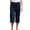 Navy, variant on zanvin Lightweight Summer Pants Women Casual Cotton Linen Cropped Pants Elastic Waist Drawstring Wide Leg Capris Trousers