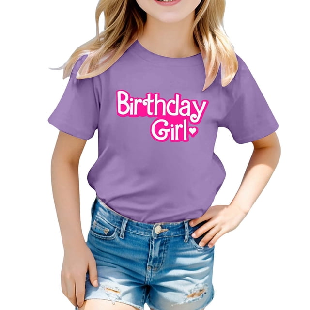 Birthday Girl Themed Printed Party For Toddlers T Shirt