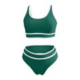 thumbnail image 4 of FAIWAD Womens 2 Piece Swimsuits Sports Color Block Bikini Sets Removable Bra Pad Full Coverage Bathing Suits for Girls, 4 of 5