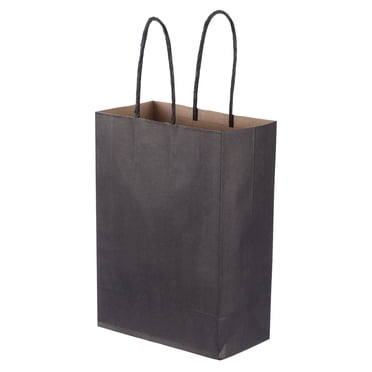 Unique Bargains 5.9'x3.1'x8.2' Paper Gift Bags with Handles, 25Pcs Gift Tote Favor Bags for Bridal Shower Festivals Party, Black