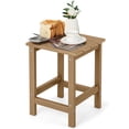 thumbnail image 1 of Costway 14" Patio Adirondack Side End Table HDPE Square Weather Resistant Garden Brown, 1 of 9