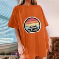 thumbnail image 1 of SMihono Hauts pour Femmes Été Décontracté Manches Courtes Imprimé Plage T-shirt Oversize, 1 of 1