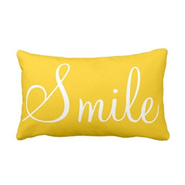 Meitianfacai Throw Pillow Cover Rectangle 20x30 Inch Cushion Home Sofa Decor Hidden Zipper Polyester Pillowcase(Yellow)