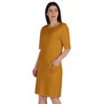 thumbnail image 2 of Inkmeso Robe T-Shirt pour Femmes à Manches au Coude, Coupe Régulière, avec Poches avant, 2 of 8