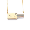 thumbnail image 1 of Blue Red Gray Rhombus Triangle Letter Envelope Necklace Pendant Jewelry, 1 of 3