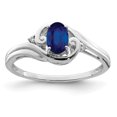 thumbnail image 1 of Bague en Argent Sterling 925 Rhodié Plaqué Diamant et Saphir, 1 of 2